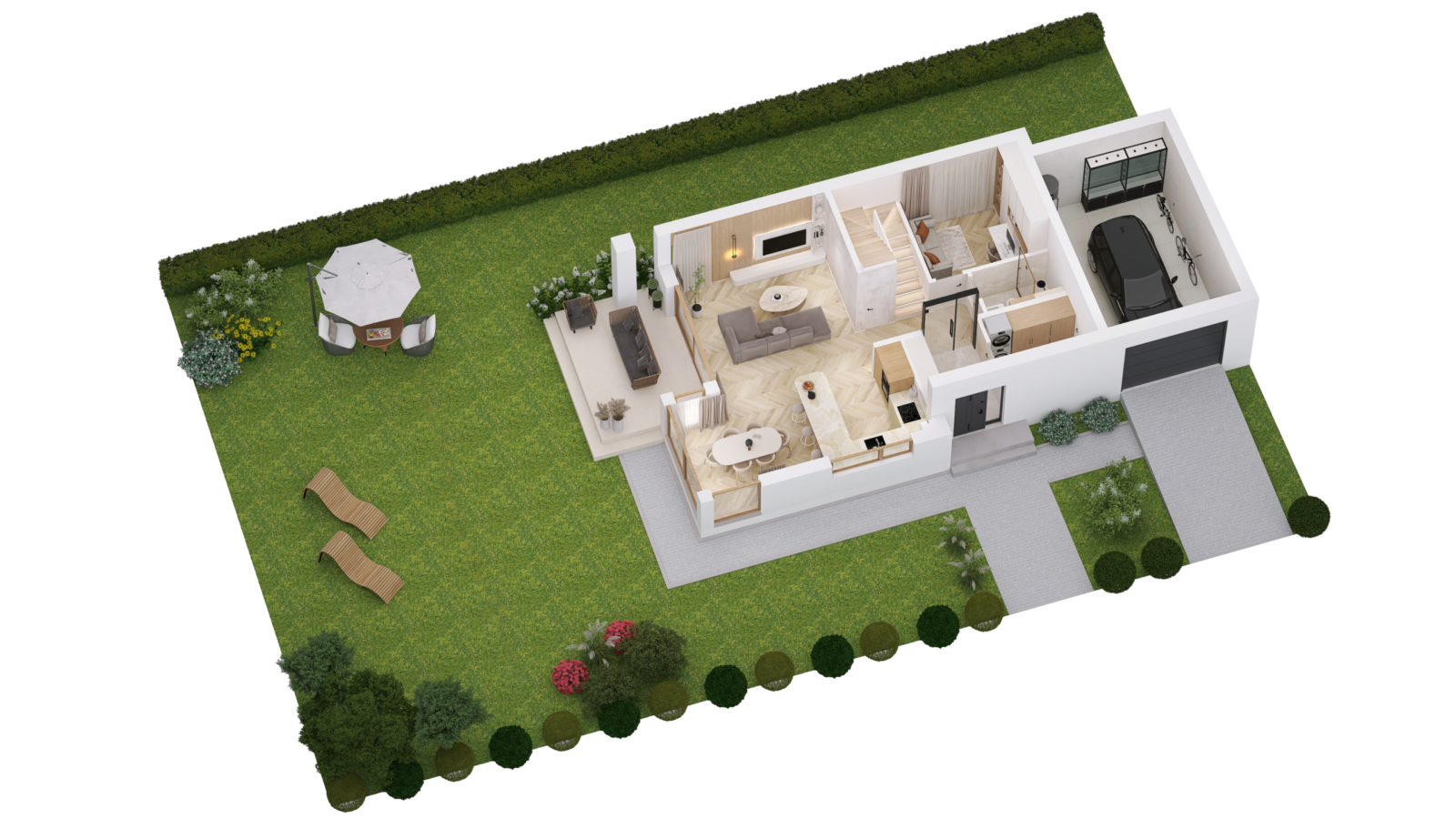 Rzut 3D Parter - Verde Kady